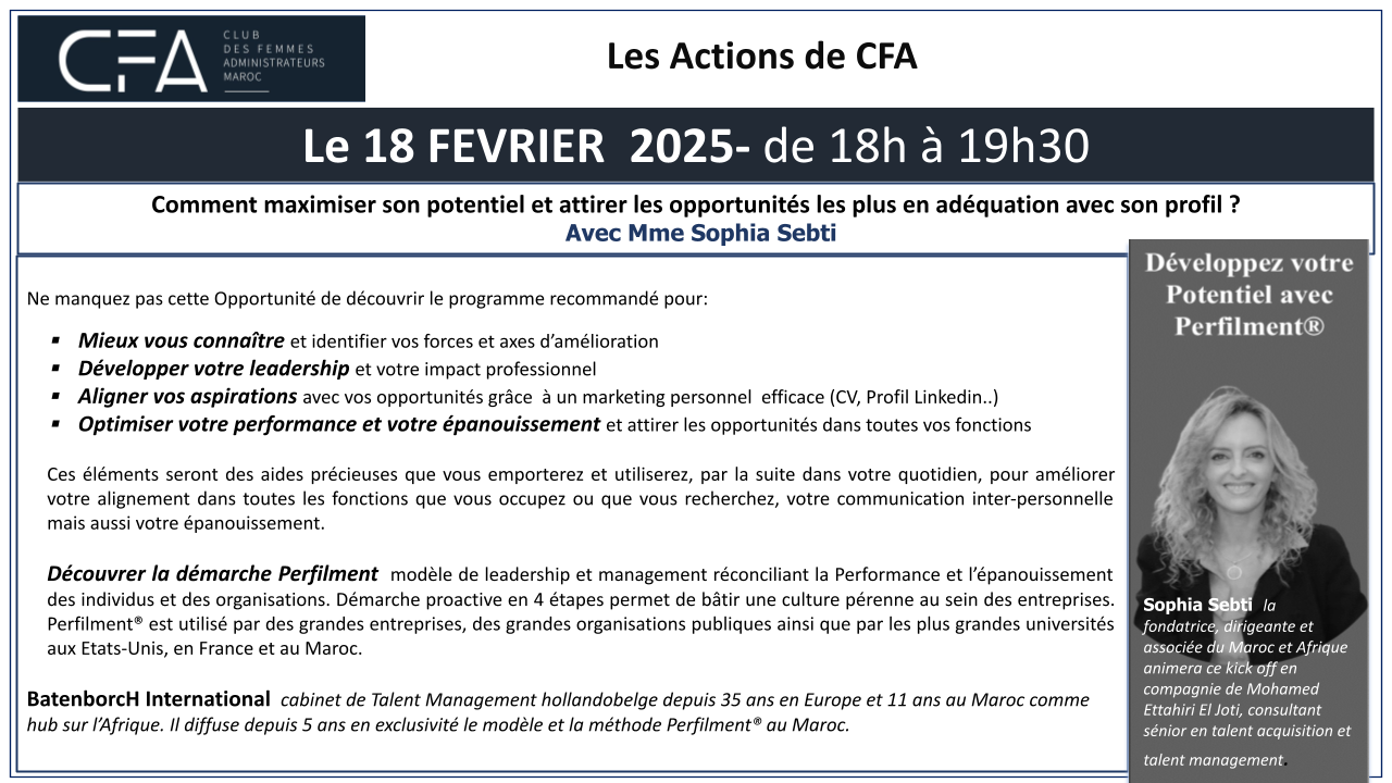 Lancement de la mission d’accompagnement de développement du Potentiel avec Perfilment