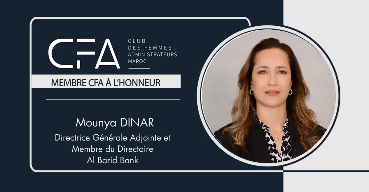 Nomination de Mounya Dinar au poste de Directrice Générale Adjointe et Membre du Directoire d’Al Barid Bank