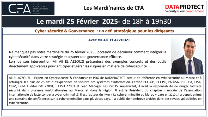 Cybersécurité et enjeux de gouvernance Animé par M. Al ELAZOUZI